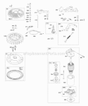 Controls Electric Starter Flywheel Diagram and Parts List for 406577-0105-E1  Briggs and Stratton Engine